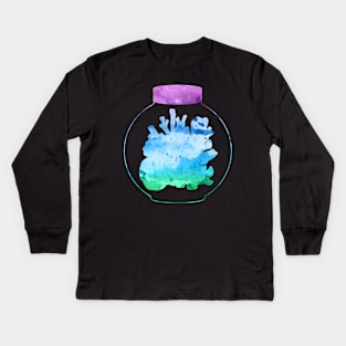 Corals in Mason Jar | Ocean | Purple Blue Green Gradient Kids Long Sleeve T-Shirt